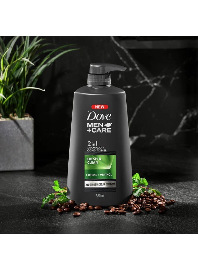 دوف شامبو وبلسم دوف مين+كير فريش آند كلين 2 في 1، 650 مل - Image 4